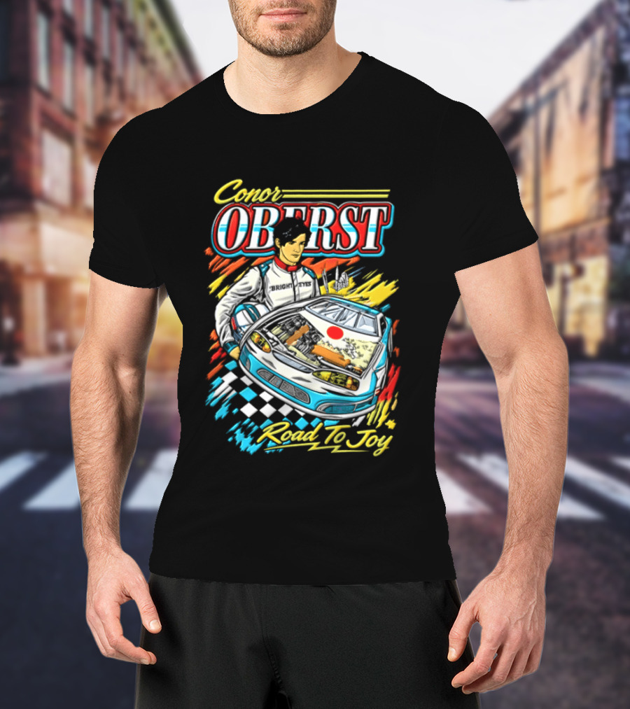 Conor Oberst Road To Joy Racing Car Driver Checkered Flag T-Shirt