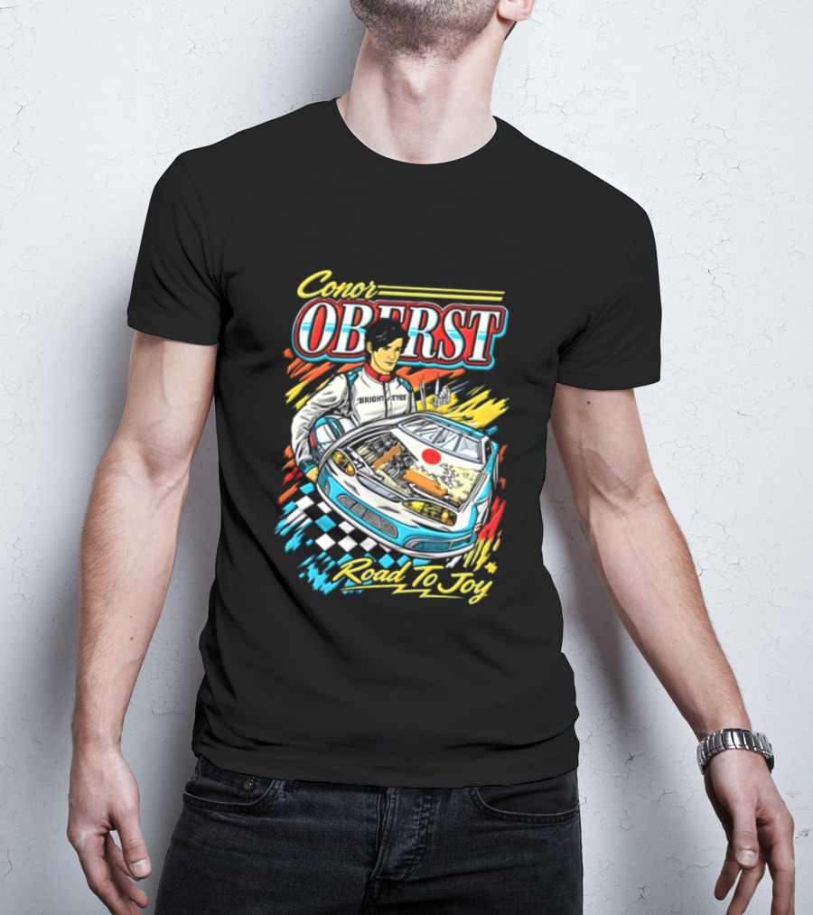 Conor Oberst Road To Joy Racing Car Driver Checkered Flag T-Shirt