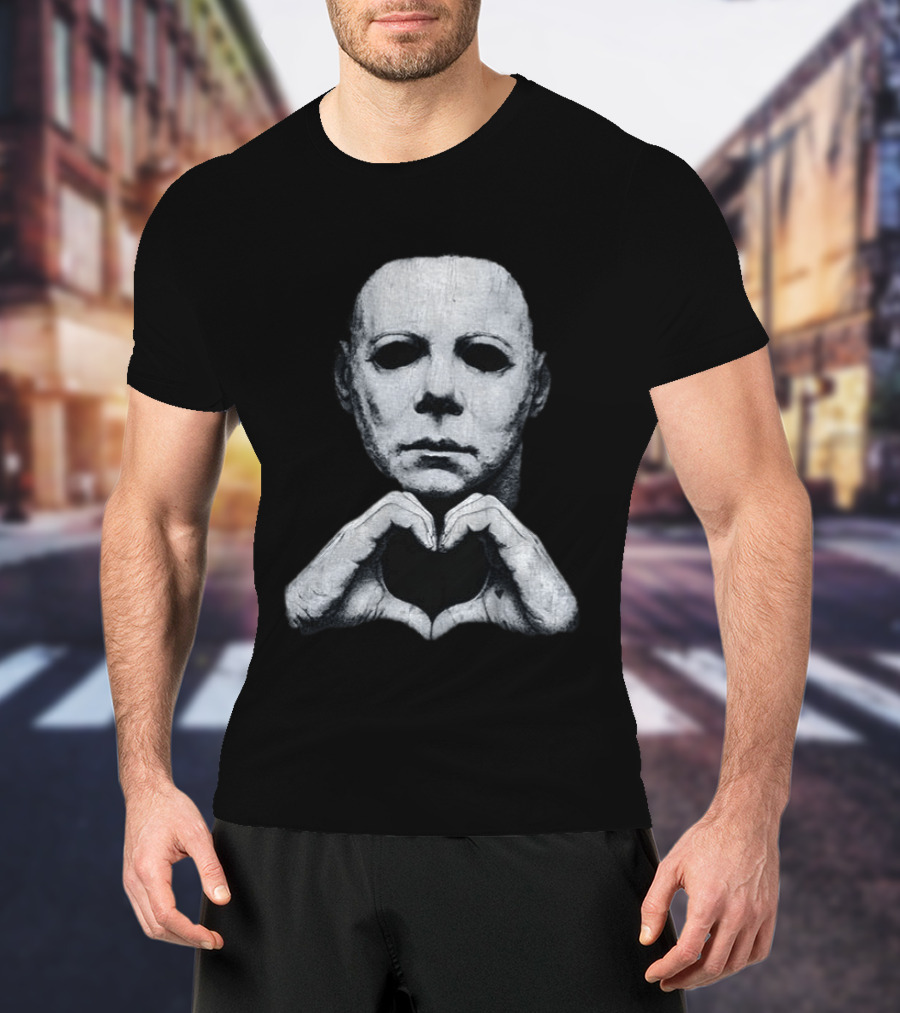 Michael Myers Heart Hands Iconic Horror Character Gesture T-Shirt