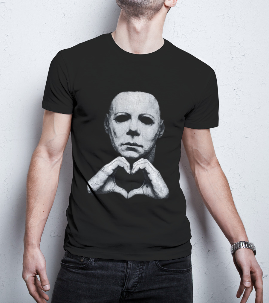 Michael Myers Heart Hands Iconic Horror Character Gesture T-Shirt