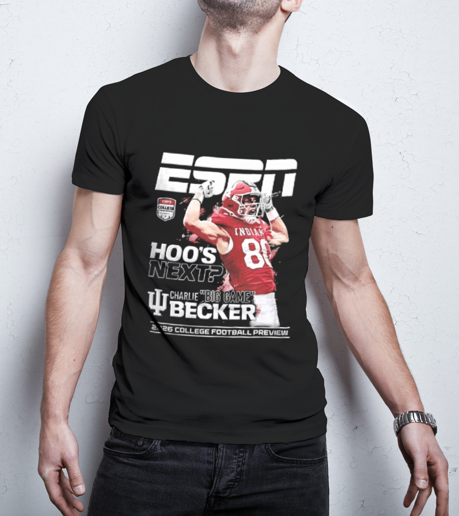 ESPN Indiana Hoosiers Football Hoos Next Charlie Becker 2026 Player Preview T-Shirt