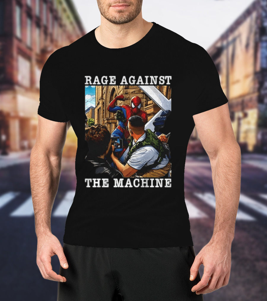Rage Against The Machine Spider Man Bold Street Art Scene T-Shirt