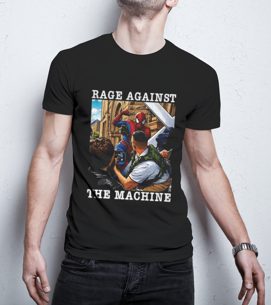 Rage Against The Machine Spider Man Bold Street Art Scene T-Shirt