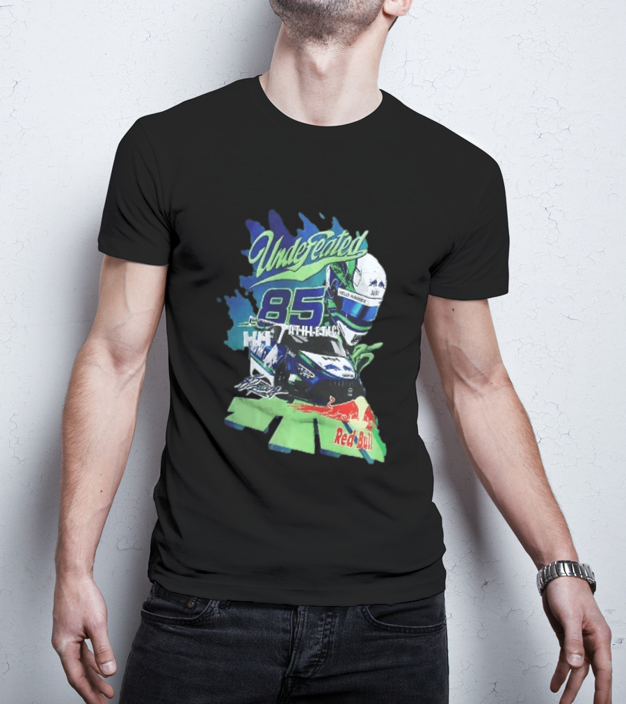 Undefeated 85 Athletics Red Bull Helly Hansen Race Car Helmet Splashes T-Shirt