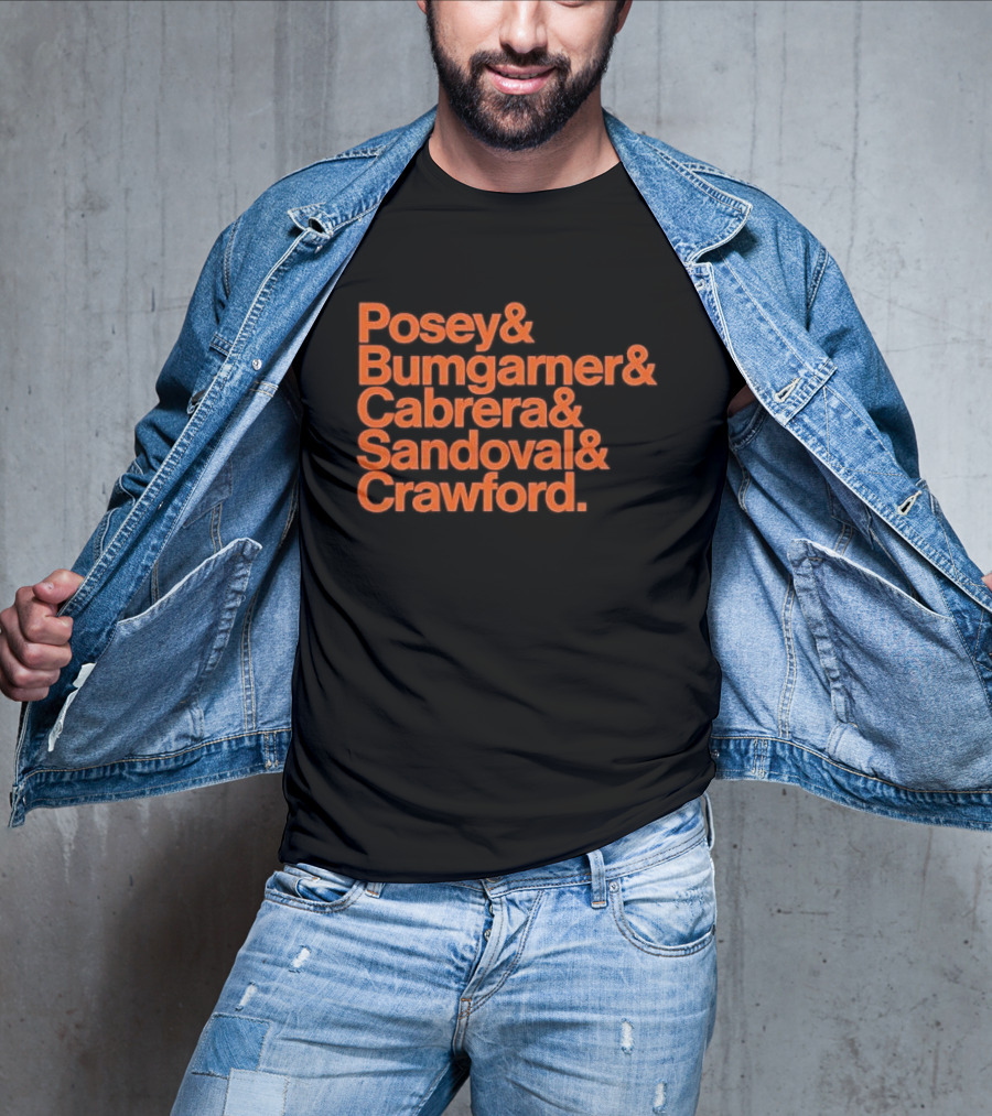 San Francisco Giants Posey Bumgarner Cabrera Sandoval Crawford Legends T-Shirt