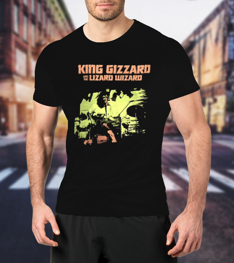 King Gizzard And The Lizard Wizard Live Stage Performance Green Yellow Abstract T-Shirt