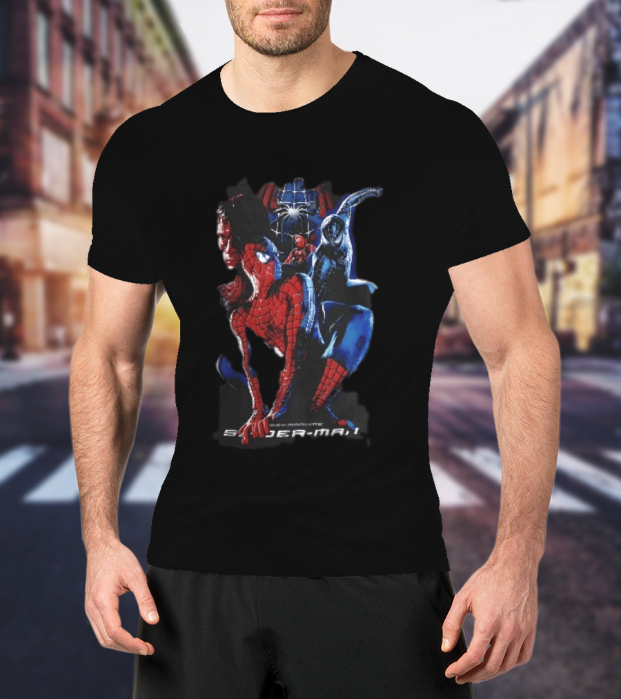 Tobey Maguire Spider Man 3 Red Black Suit Superhero Collage T-Shirt