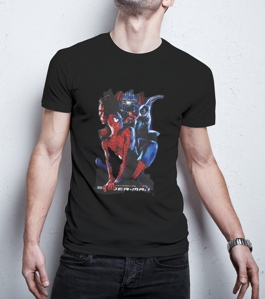 Tobey Maguire Spider Man 3 Red Black Suit Superhero Collage T-Shirt