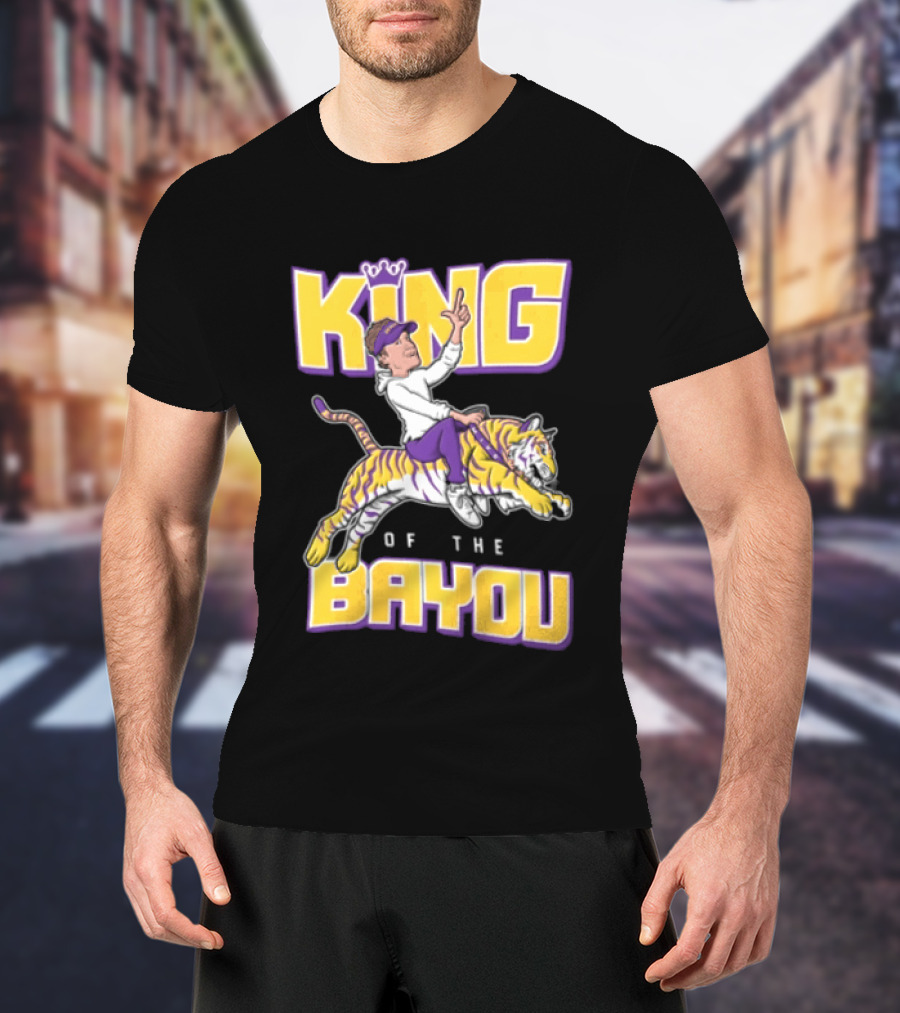 King Of The Bayou Lane Kiffin Tiger Riding T-Shirt