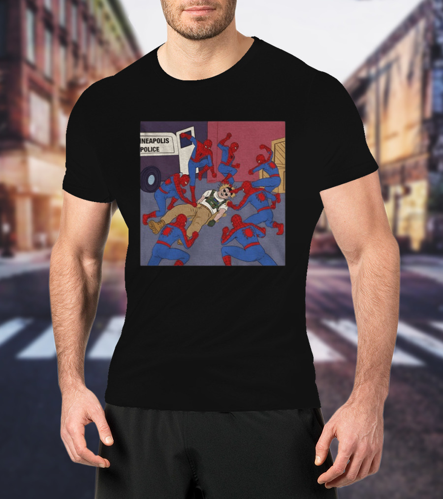 Spider Man How To Fight Fascism Neapolis Police Scene T-Shirt