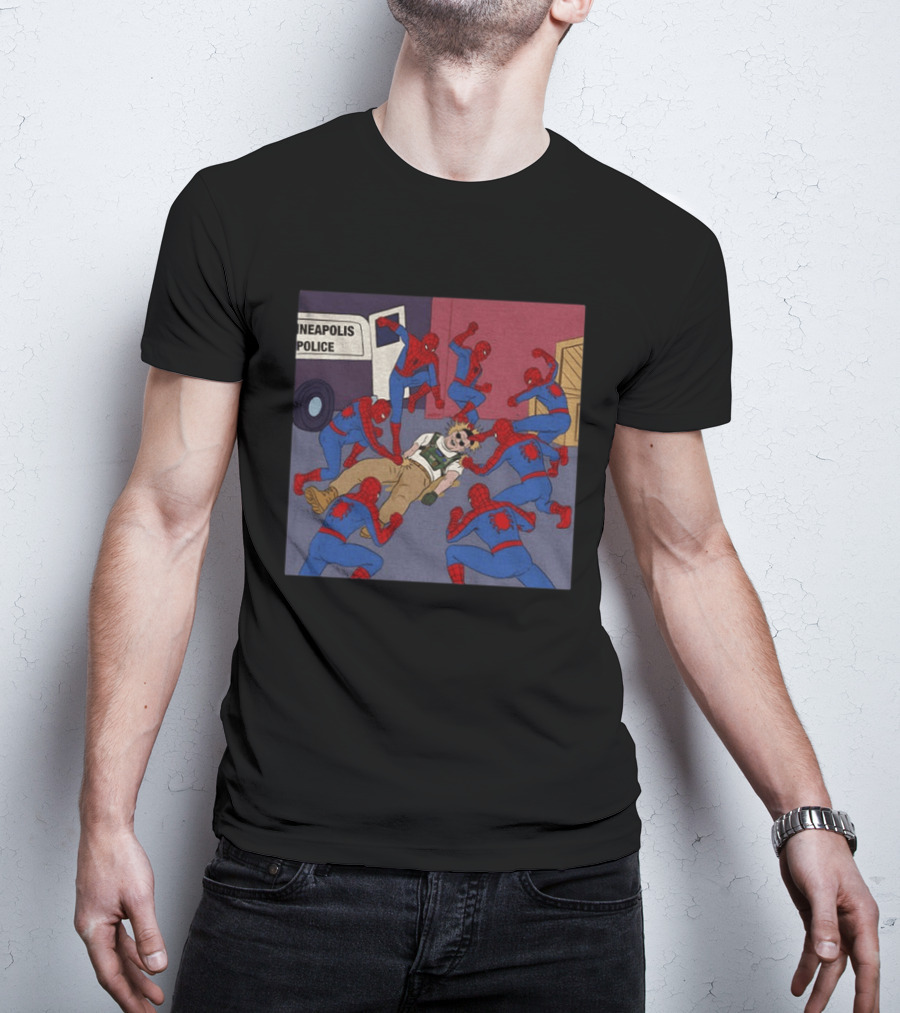 Spider Man How To Fight Fascism Neapolis Police Scene T-Shirt