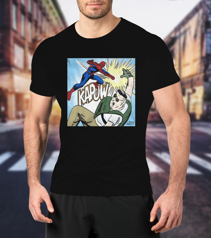 Spider Man Kapow Punch Action Jake Lang Amigo Da Militancia T-Shirt
