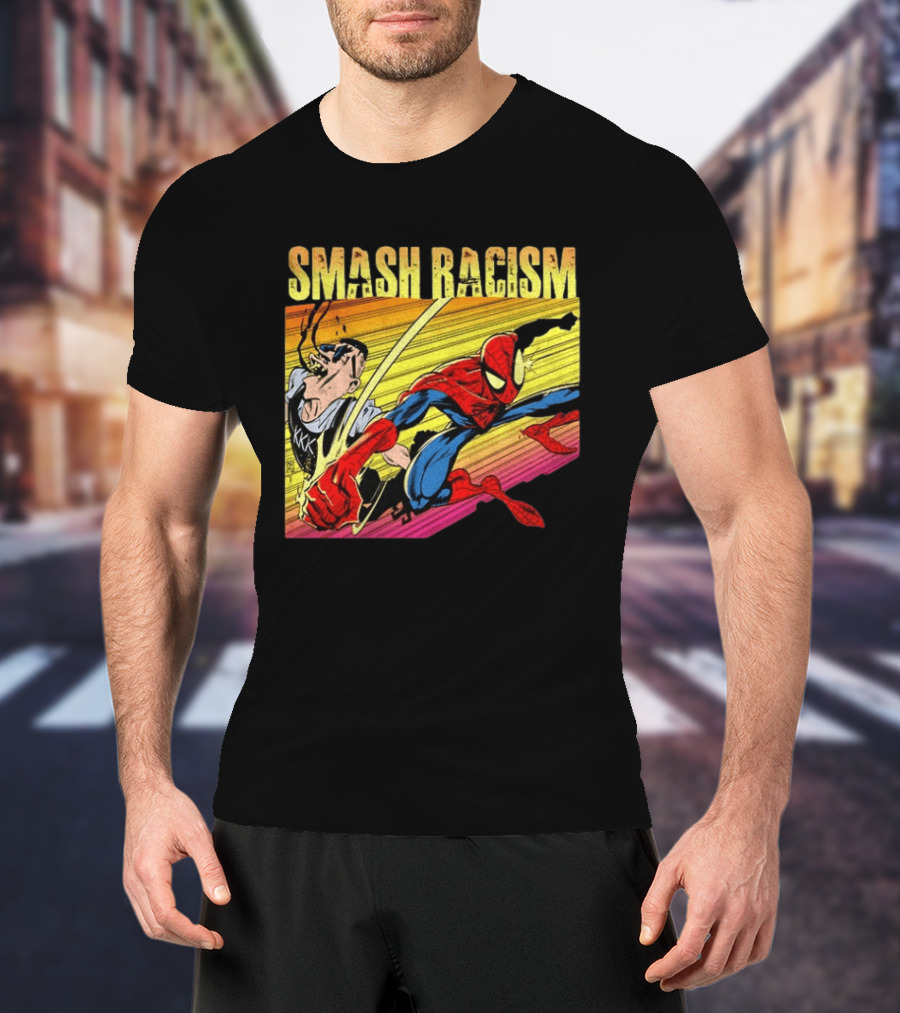 Spider Man Smash Racism Comic Protest Message T-Shirt