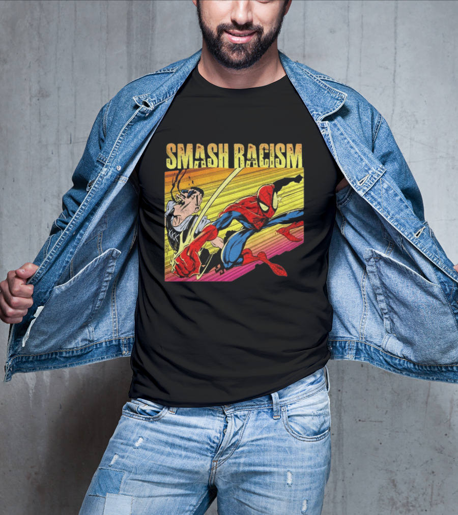 Spider Man Smash Racism Comic Protest Message T-Shirt