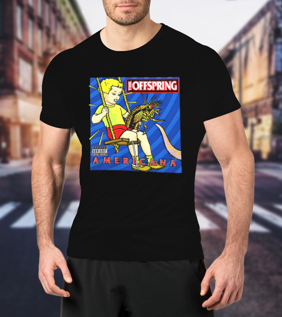 The Offspring Americana Album Cover Kid Holding Lobster Tentacle Explicit Content T-Shirt