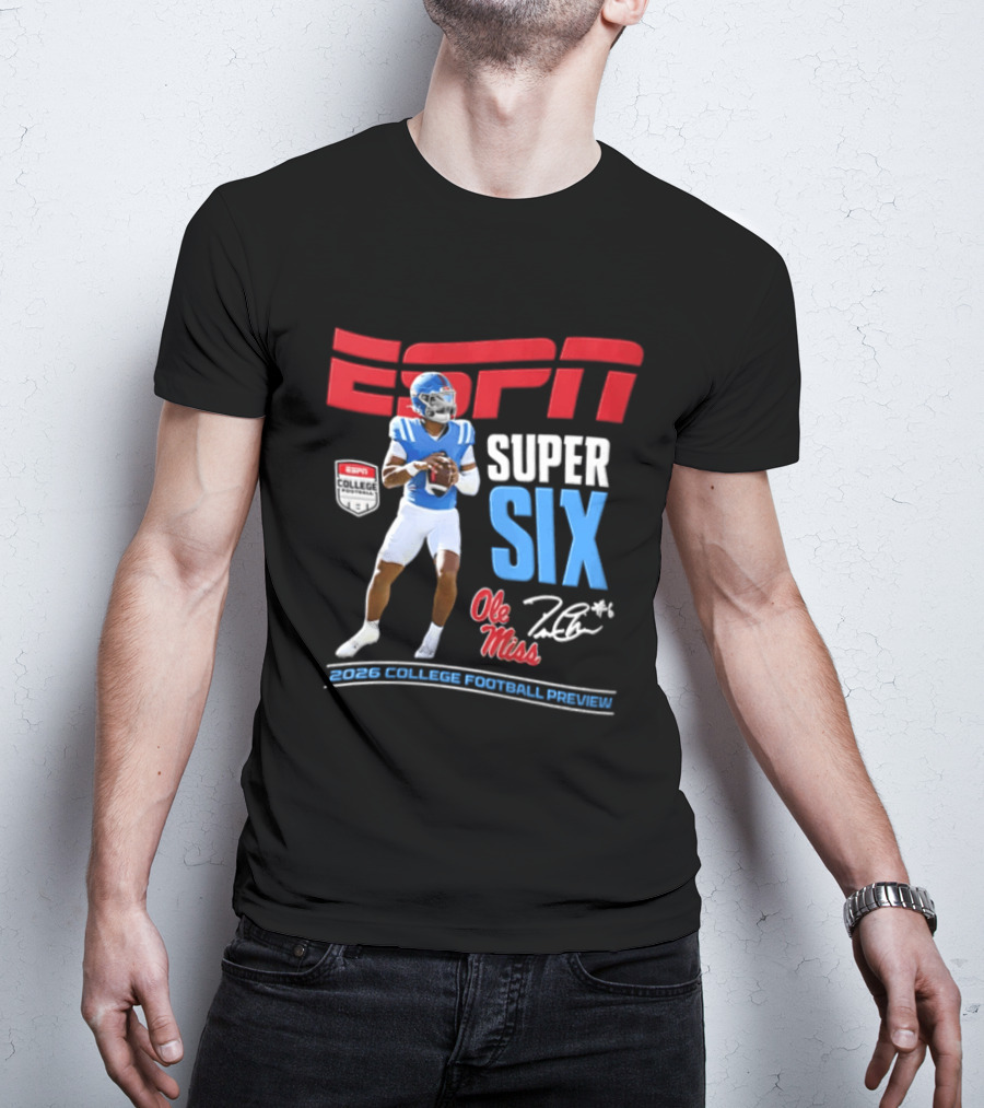 ESPN Super Six Ole Miss 2026 College Football Preview T-Shirt
