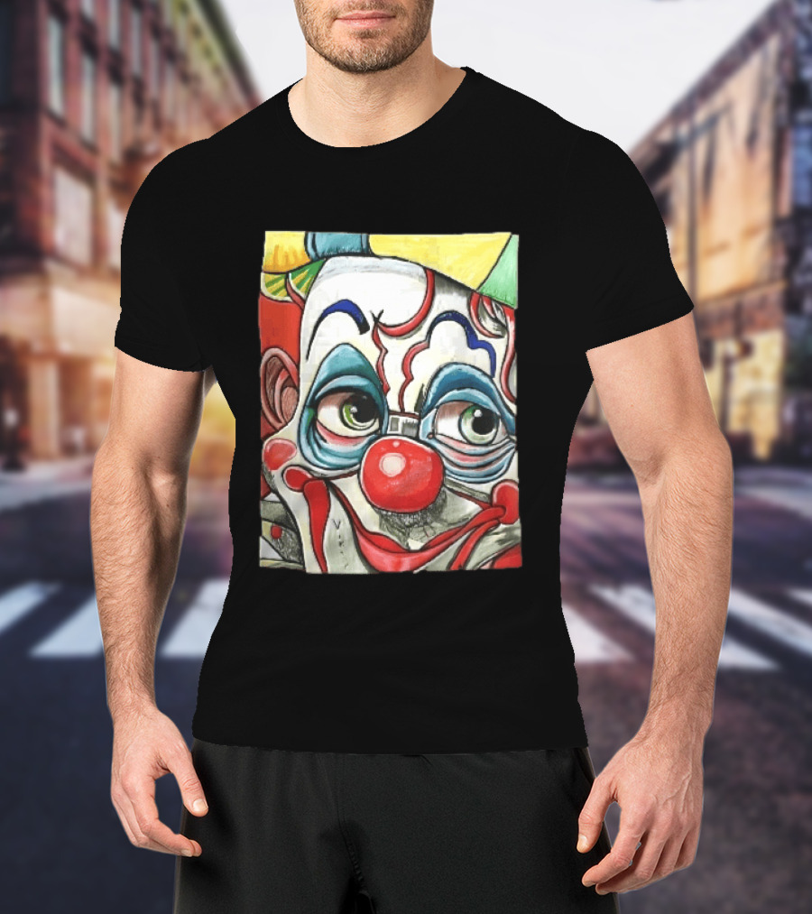 Viktor Clown With Red Nose And Green Eyes Caricature Painting T-Shirt