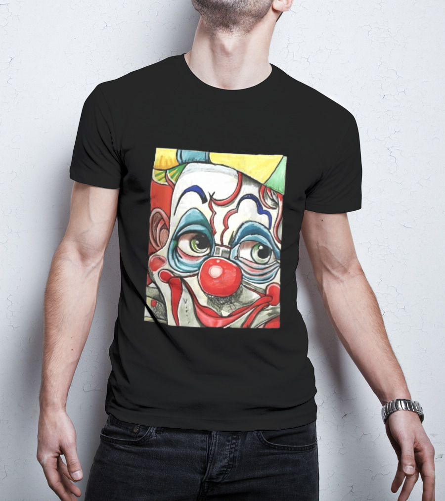 Viktor Clown With Red Nose And Green Eyes Caricature Painting T-Shirt