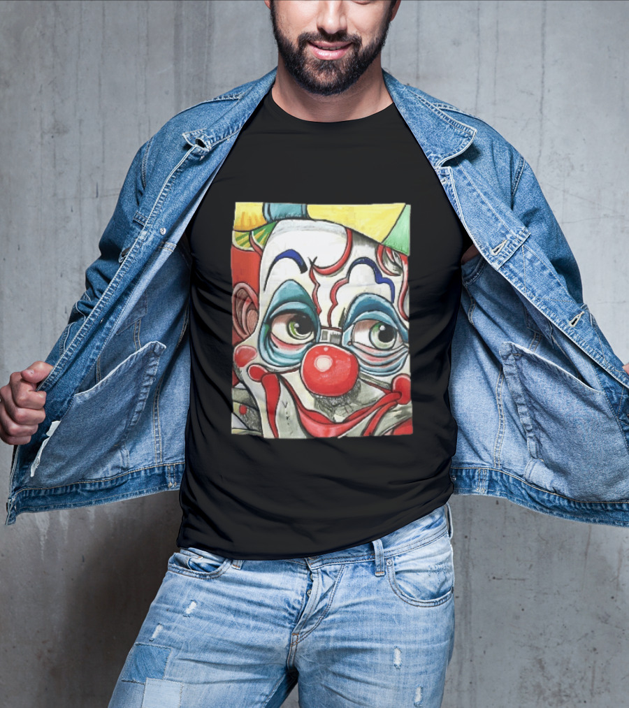 Viktor Clown With Red Nose And Green Eyes Caricature Painting T-Shirt