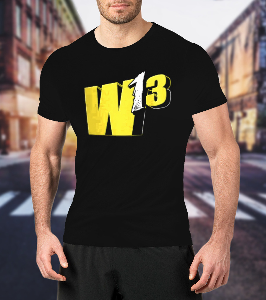 W13 Yellow 3D Bold Number T-Shirt