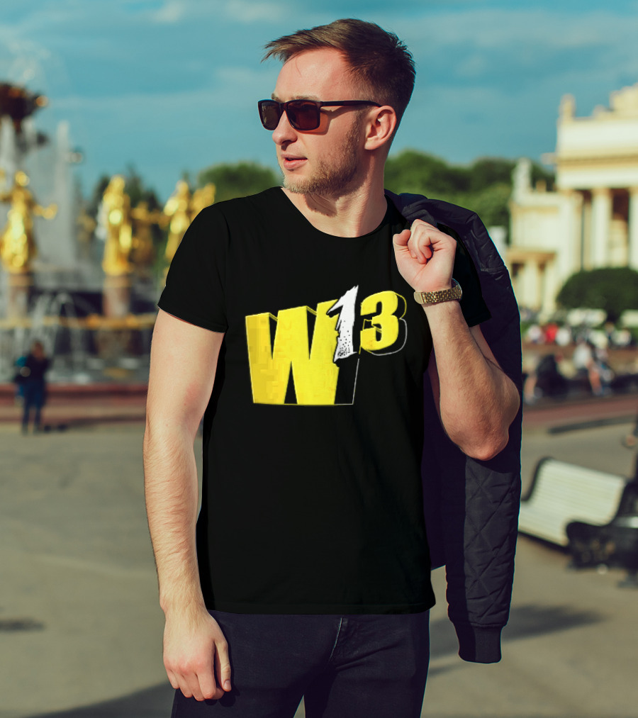 W13 Yellow 3D Bold Number T-Shirt