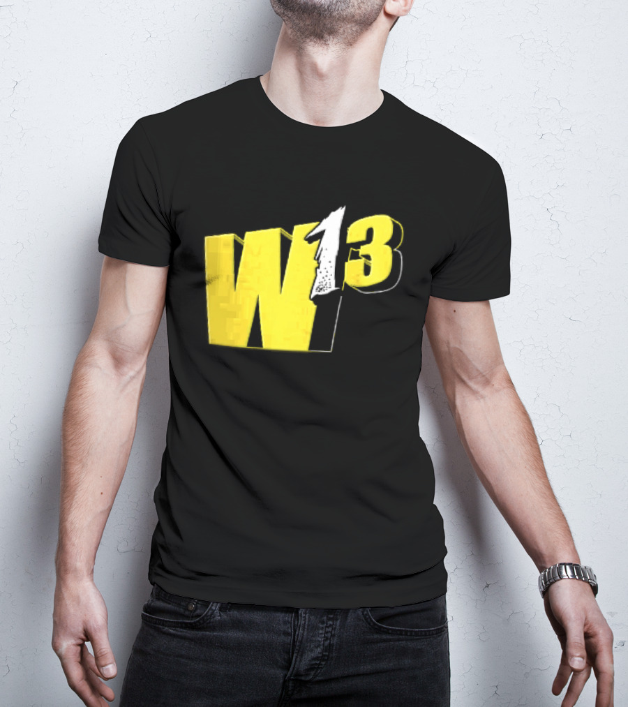 W13 Yellow 3D Bold Number T-Shirt