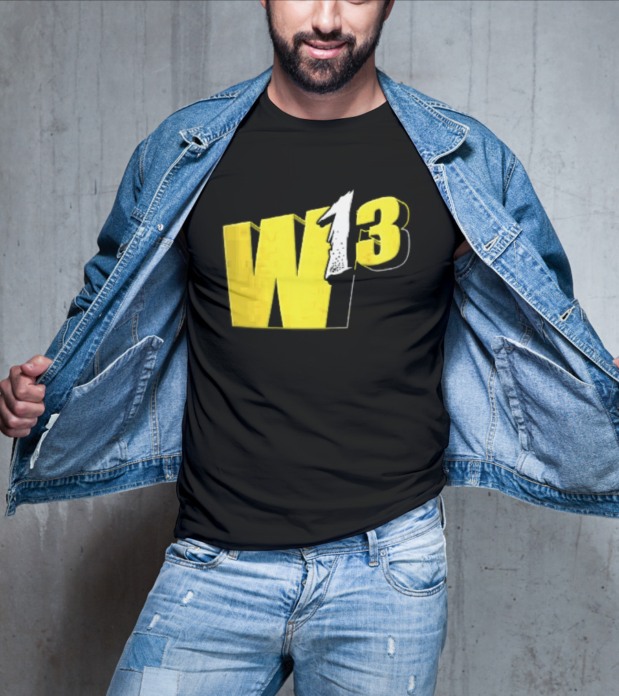 W13 Yellow 3D Bold Number T-Shirt