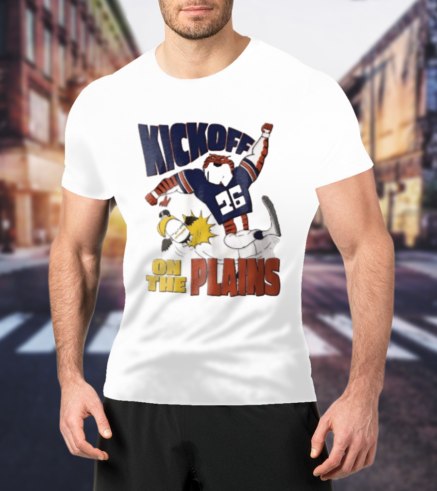Kickoff On The Plains Auburn Tigers Southern Miss Cartoon Kicking Eagle T-Shirt