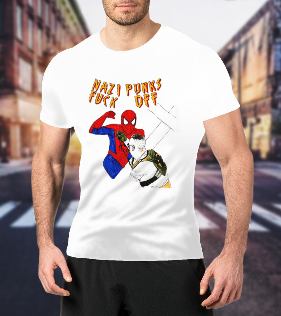 Nazi Punks Fuck Off Spider Man Punching T-Shirt