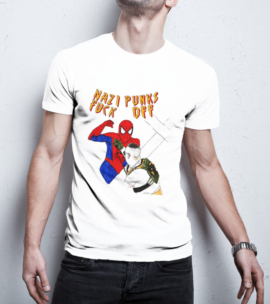 Nazi Punks Fuck Off Spider Man Punching T-Shirt