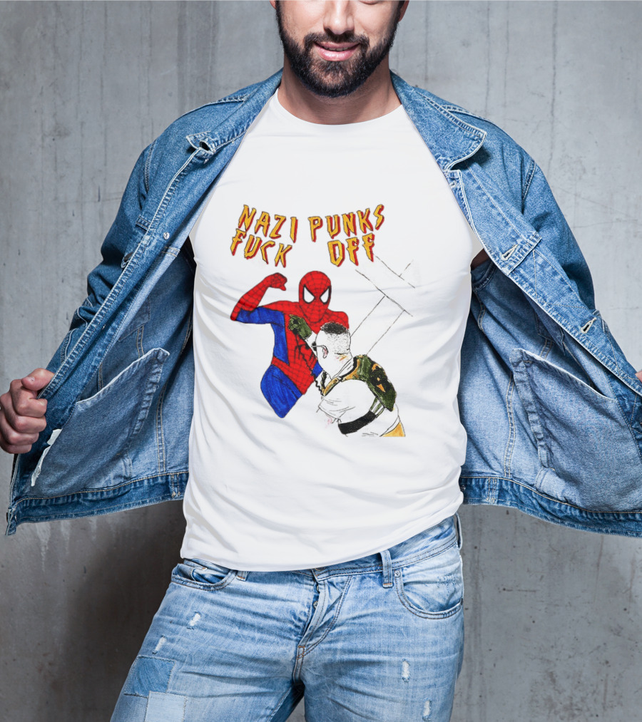 Nazi Punks Fuck Off Spider Man Punching T-Shirt