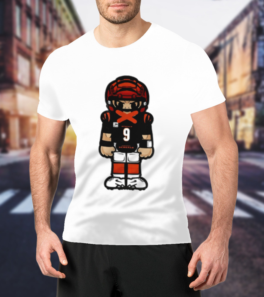 Joe Burrow Cincinnati Bengals 9 Chibi Football 2026 T-Shirt