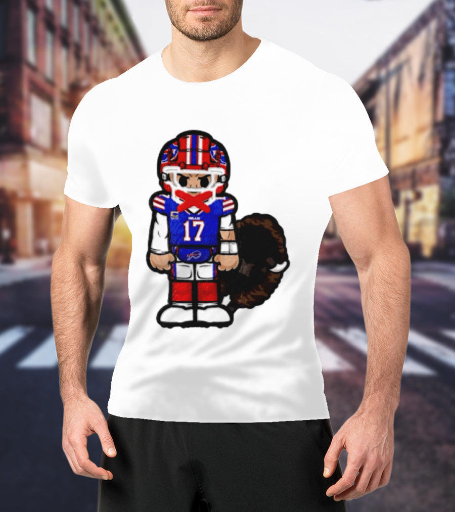 Josh Allen Buffalo Bills 17 Chibi Football 2026 T-Shirt