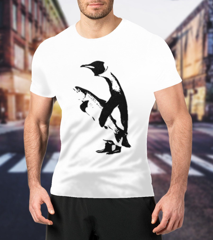 Penguin Holding A Fish T-Shirt