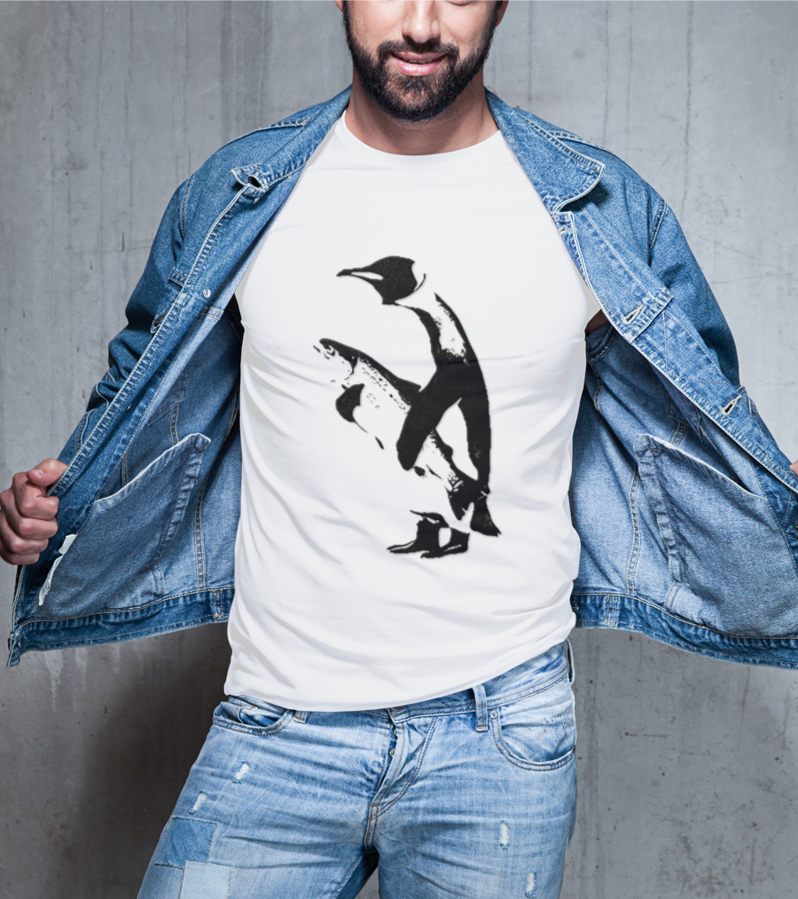 Penguin Holding A Fish T-Shirt