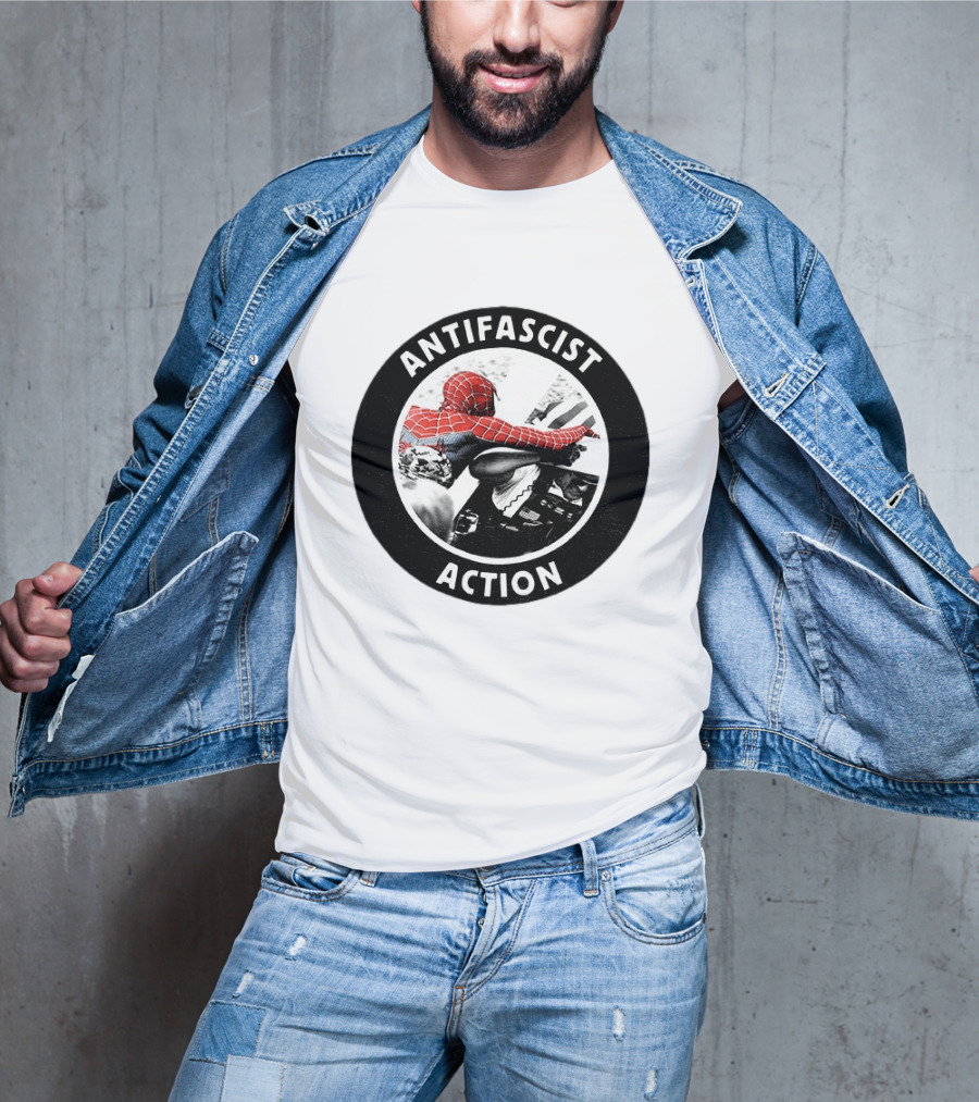 Spider Punk Hobie Brown Spider Man Antifascist Action Good Night White Pride Anti Fascist T-Shirt