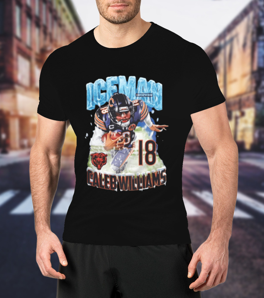 Iceman Caleb Williams 18 Chicago Bears Football Player T-Shirt