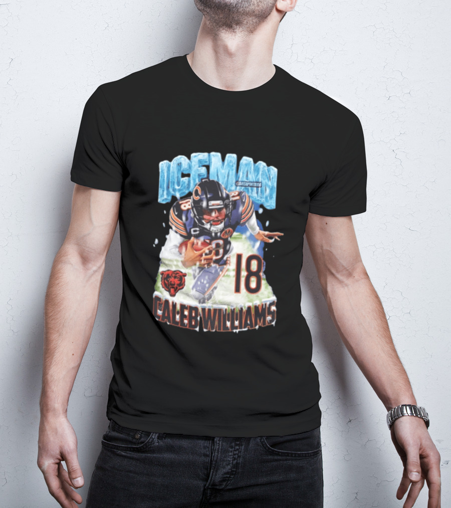 Iceman Caleb Williams 18 Chicago Bears Football Player T-Shirt