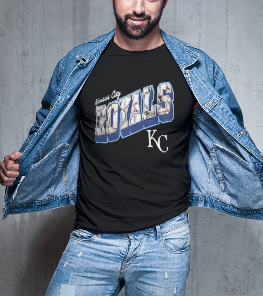 Kansas City Royals Baseball 3D Block KC T-Shirt