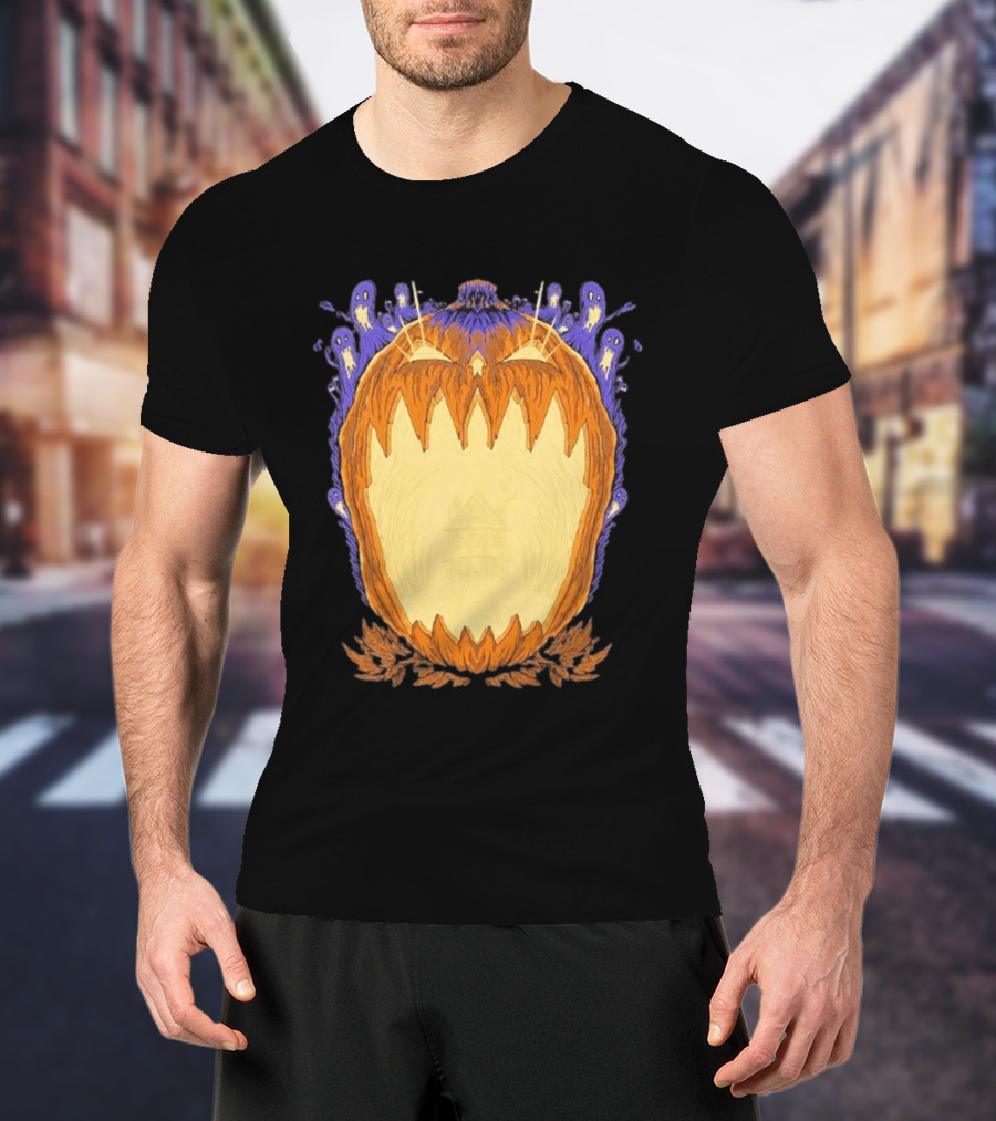 Pumpkin Ghost Haunted House Halloween Spooky Jack O' Lantern T-Shirt