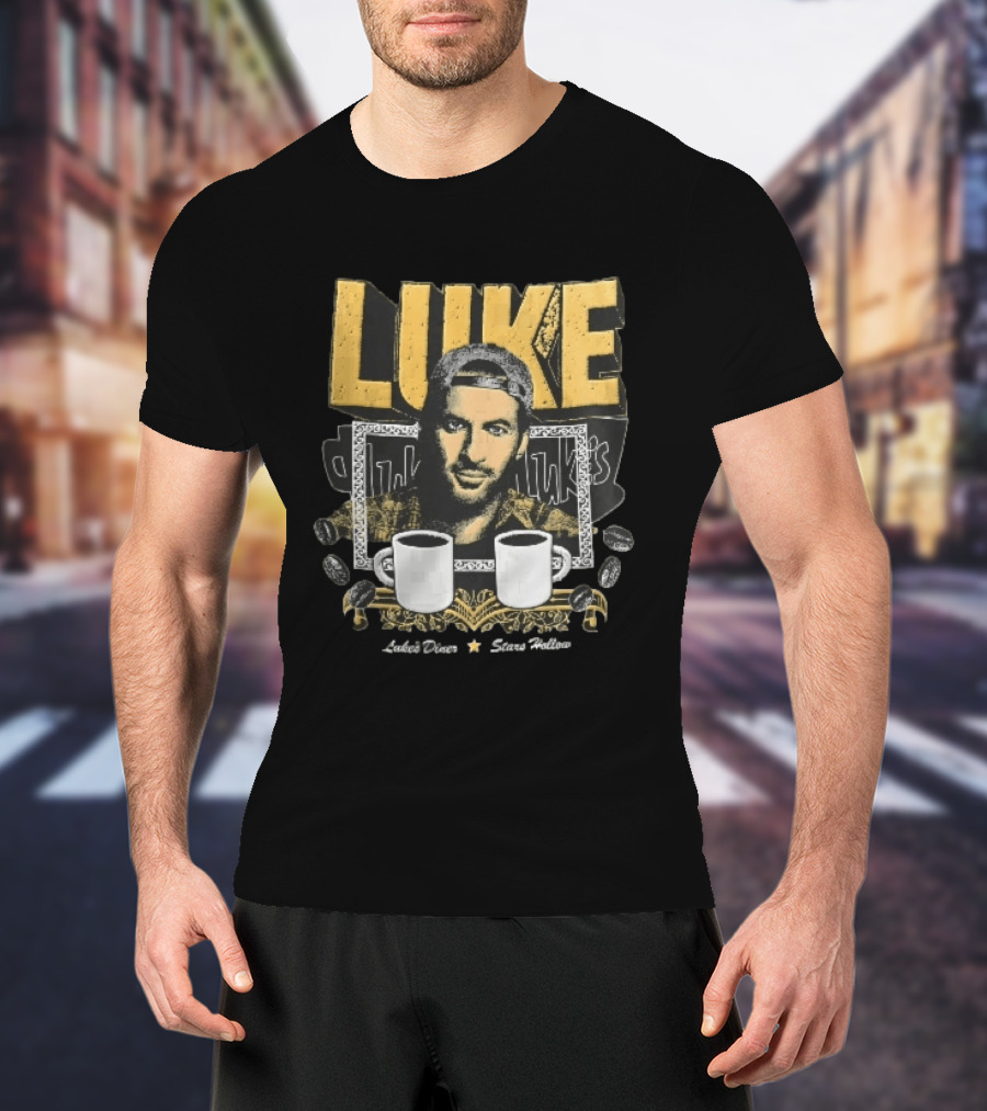 Luke's Diner Stars Hollow Backward Cap Coffee S Halftone Bootleg T-Shirt