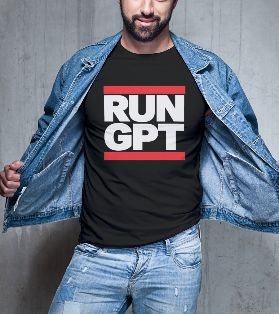 RUN GPT Bold Red White T-Shirt