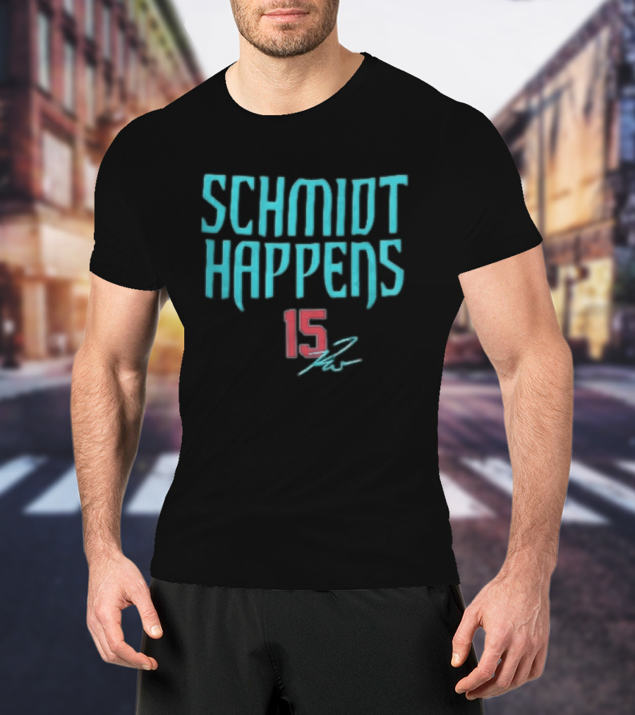 Schmidt Happens 15 Teal Red Signature T-Shirt