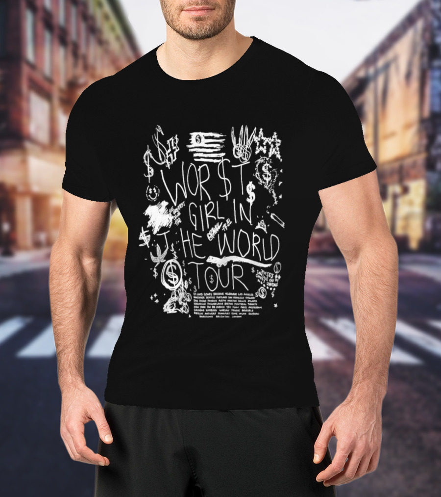 Slayyyter 2026 Worst Girl In The World Tour Dates Graffiti T-Shirt