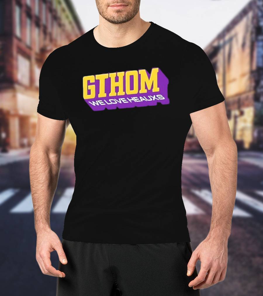 GTHOM We Love Heauxs Purple And Yellow Block Letters T-Shirt