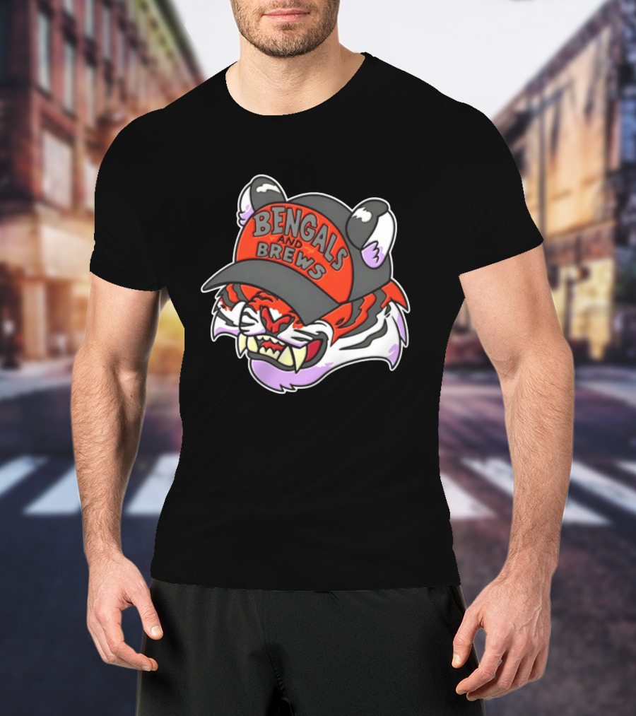 Bengals And Brews Cincinnati Tiger Fan Gear T-Shirt