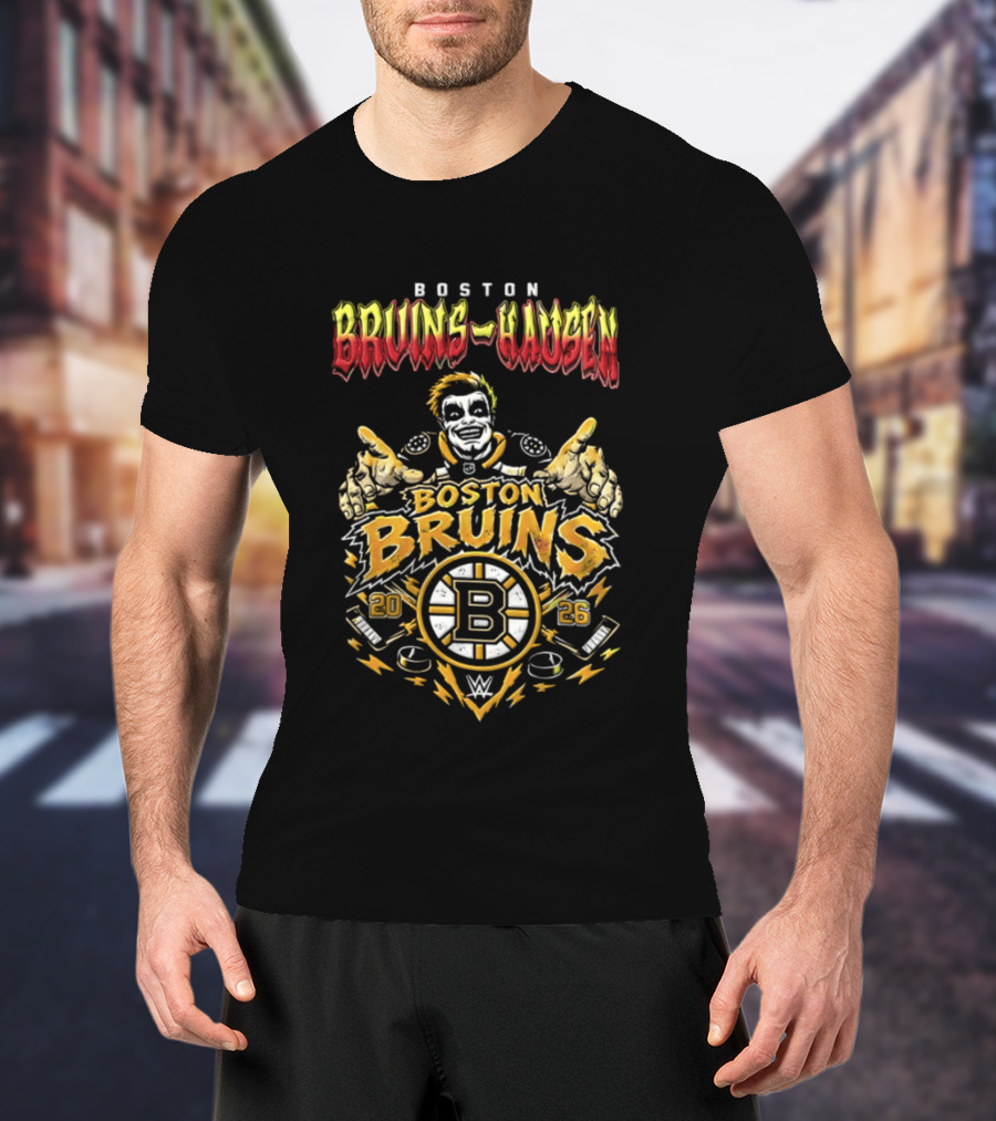 Boston Bruins Danhausen WWE 2026 Collaboration T-Shirt