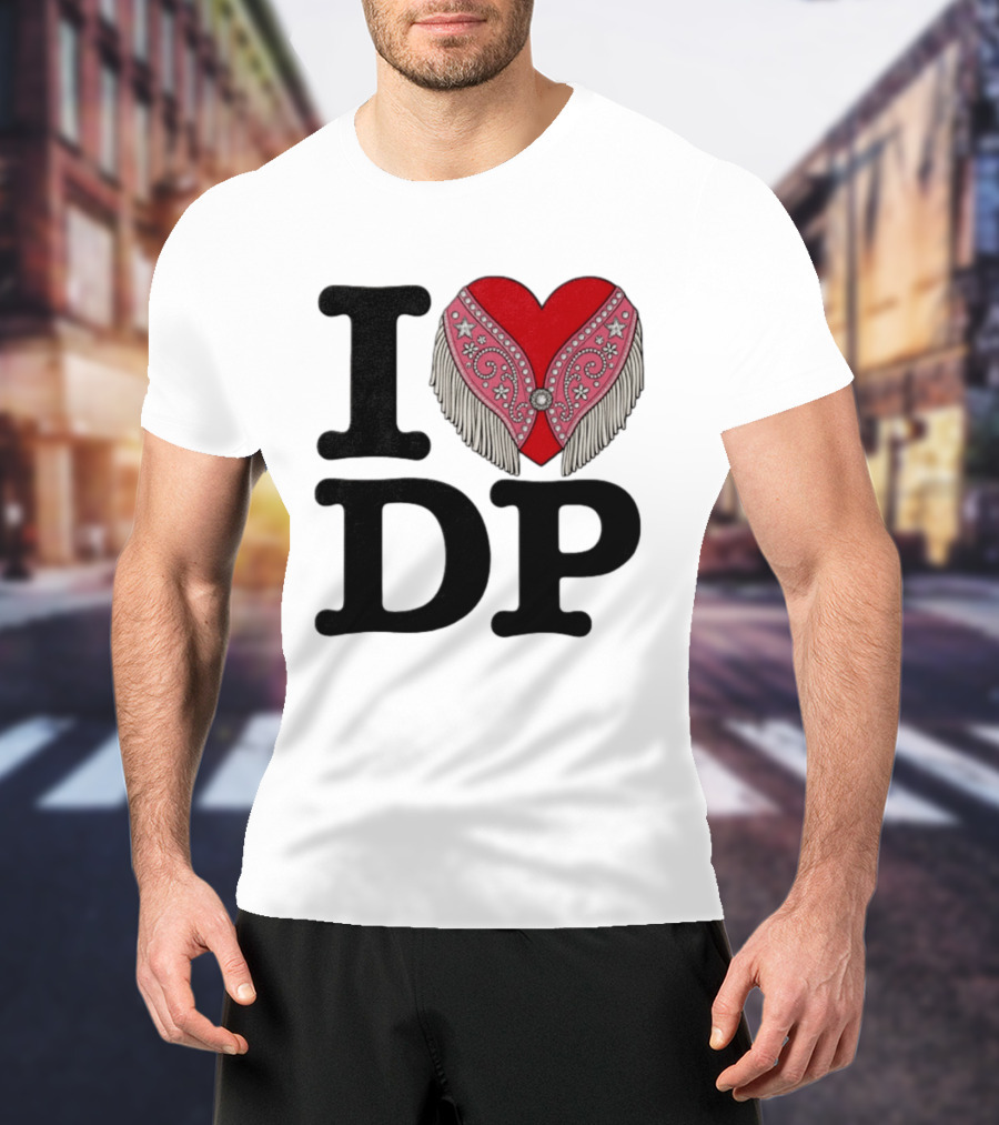 I Love DP Dolly Parton Heart Fringe Western T-Shirt