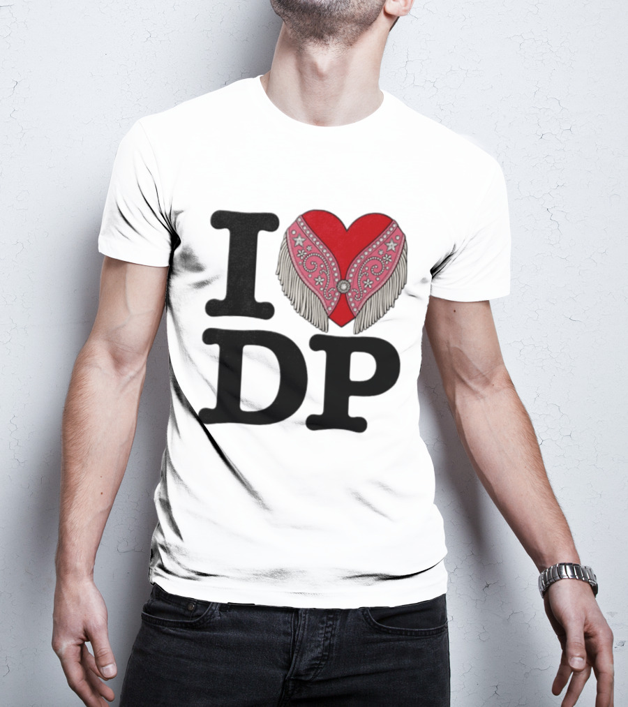 I Love DP Dolly Parton Heart Fringe Western T-Shirt
