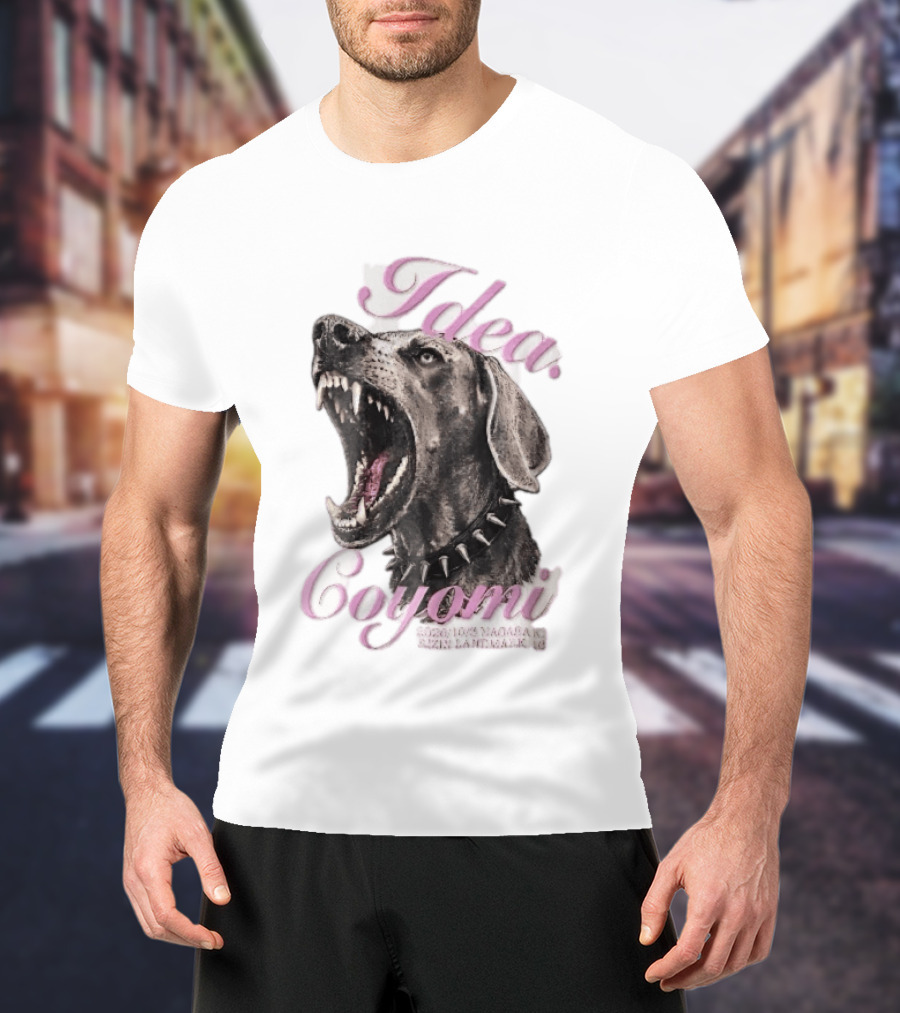 Rizin Idea Coyomi Nagasaki Snarling Dog Spiked Collar Pink Cursive 2024 T-Shirt